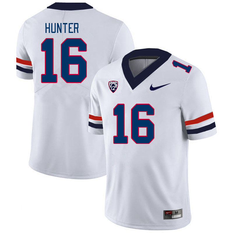 Men #16 Gavin Hunter Arizona Wildcats College Football Jerseys Stitched-White